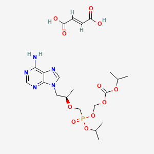 molecular formula C21H32N5O11P B12340602 ((((((R)-1-(6-Amino-9H-purin-9-yl)propan-2-yl)oxy)methyl)(isopropoxy)phosphoryl)oxy)methyl isopropyl carbonate fumarate CAS No. 1422284-15-8