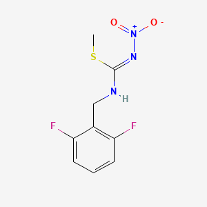 molecular formula C9H9F2N3O2S B12340614 methyl N-[(2,6-difluorophenyl)methyl]-N'-nitrocarbamimidothioate 