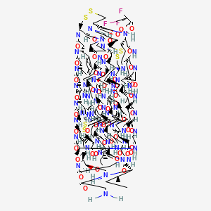 molecular formula C190H306F3N55O52S6 B12340621 H-Gly-Ile-Gly-Asp-Pro-Val-Thr-Cys(1)-Leu-Lys-Ser-Gly-Ala-Ile-Cys(2)-His-Pro-Val-Phe-Cys(3)-Pro-Arg-Arg-Tyr-Lys-Gln-Ile-Gly-Thr-Cys(2)-Gly-Leu-Pro-Gly-Thr-Lys-Cys(1)-Cys(3)-Lys-Lys-Pro-OH.TFA 