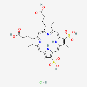 3-[18-(2-Carboxyethyl)-3,7,12,17-tetramethyl-8,13-disulfo-22,23-dihydroporphyrin-2-yl]propanoic acid;hydrochloride