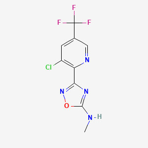 molecular formula C9H6ClF3N4O B12340670 3-(3-chloro-5-(trifluoromethyl)pyridin-2-yl)-N-methyl-1,2,4-oxadiazol-5-amine 