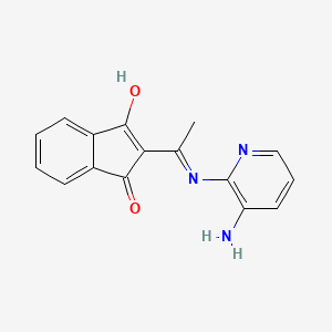 molecular formula C16H13N3O2 B12340677 2-(((3-Amino-2-pyridyl)amino)ethylidene)indane-1,3-dione 