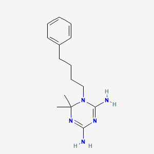 molecular formula C15H23N5 B12340703 1,3,5-Triazine-2,4-diamine, 1,6-dihydro-6,6-dimethyl-1-(4-phenylbutyl)- CAS No. 512-34-5