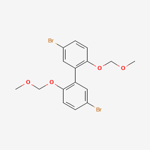 molecular formula C16H16Br2O4 B12340728 1,1'-Biphenyl, 5,5'-dibromo-2,2'-bis(methoxymethoxy)- CAS No. 528853-19-2