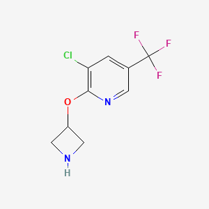 molecular formula C9H8ClF3N2O B12340738 2-(Azetidin-3-yloxy)-3-chloro-5-(trifluoromethyl)pyridine 