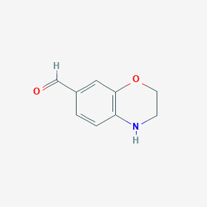 molecular formula C9H9NO2 B12340775 3,4-dihydro-2H-benzo[b][1,4]oxazine-7-carbaldehyde CAS No. 669050-73-1