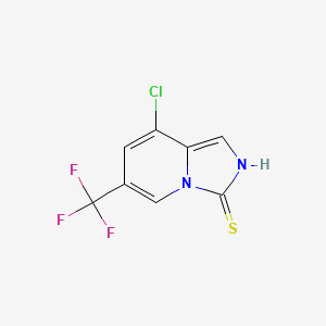 molecular formula C8H4ClF3N2S B12340790 8-Chloro-6-(trifluoromethyl)imidazo[1,5-a]pyridine-3-thiol 