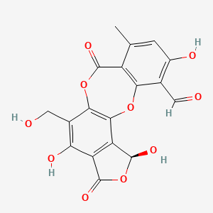 (17S)-5,13,17-trihydroxy-12-(hydroxymethyl)-7-methyl-9,15-dioxo-2,10,16-trioxatetracyclo[9.7.0.03,8.014,18]octadeca-1(11),3(8),4,6,12,14(18)-hexaene-4-carbaldehyde