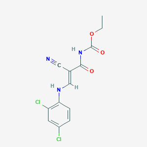 molecular formula C13H11Cl2N3O3 B12340865 ethyl N-[(E)-2-cyano-3-(2,4-dichloroanilino)prop-2-enoyl]carbamate 