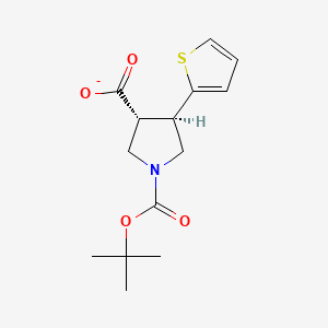 1,3-Pyrrolidinedicarboxylic acid, 4-(2-thienyl)-, 1-(1,1-dimethylethyl) ester, (3R,4R)-rel-