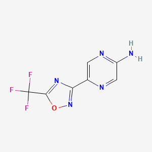 molecular formula C7H4F3N5O B12340880 5-(5-(Trifluoromethyl)-1,2,4-oxadiazol-3-yl)pyrazin-2-amine 