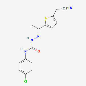 molecular formula C15H13ClN4OS B12340904 1-(4-chlorophenyl)-3-[(E)-1-[5-(cyanomethyl)thiophen-2-yl]ethylideneamino]urea 