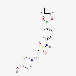 1-Piperidineethanesulfonamide, 4-hydroxy-N-[4-(4,4,5,5-tetramethyl-1,3,2-dioxaborolan-2-yl)phenyl]-