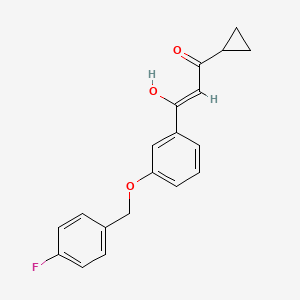 molecular formula C19H17FO3 B12340931 (2Z)-3-cyclopropyl-1-{3-[(4-fluorophenyl)methoxy]phenyl}-3-hydroxyprop-2-en-1-one 