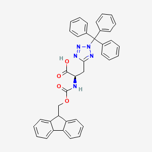 molecular formula C38H31N5O4 B12340943 (R)-2-((((9H-Fluoren-9-yl)methoxy)carbonyl)amino)-3-(2-trityl-2H-tetrazol-5-yl)propanoic acid 