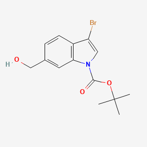 molecular formula C14H16BrNO3 B12340999 tert-Butyl 3-bromo-6-(hydroxymethyl)-1H-indole-1-carboxylate 