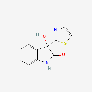 molecular formula C11H8N2O2S B1234102 3-Hydroxy-3-(thiazol-2-yl)indolin-2-one 