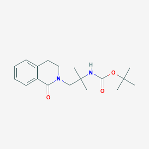 molecular formula C18H26N2O3 B12341052 Carbamic acid, N-[2-(3,4-dihydro-1-oxo-2(1H)-isoquinolinyl)-1,1-dimethylethyl]-, 1,1-dimethylethyl ester CAS No. 1263282-42-3