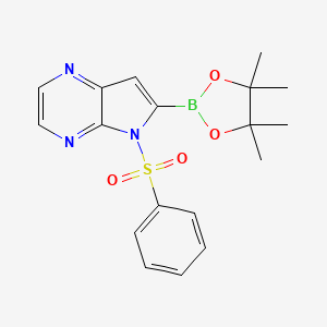 5-(phenylsulfonyl)-6-(4,4,5,5-tetramethyl-1,3,2-dioxaborolan-2-yl)-5H-pyrrolo[3,2-b]pyrazine