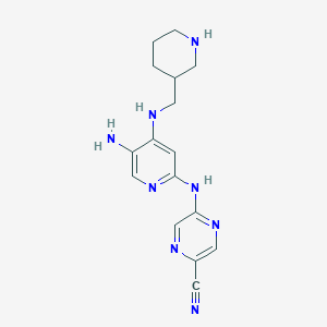 5-((5-Amino-4-((piperidin-3-ylmethyl)amino)pyridin-2-yl)amino)pyrazine-2-carbonitrile