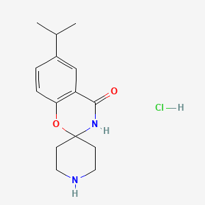 molecular formula C15H21ClN2O2 B12341099 6-(Propan-2-yl)-3,4-dihydrospiro[1,3-benzoxazine-2,4'-piperidine]-4-one hydrochloride 