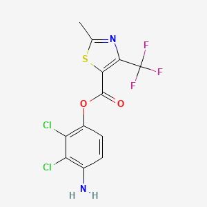 molecular formula C12H7Cl2F3N2O2S B12341127 4-Amino-2,3-dichlorophenyl 2-methyl-4-(trifluoromethyl)thiazole-5-carboxylate 