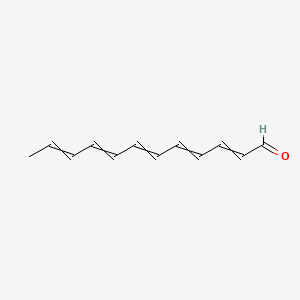 molecular formula C12H14O B1234113 Dodeca-2,4,6,8,10-pentaenal CAS No. 53193-45-6