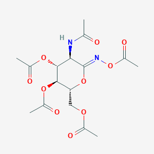 molecular formula C16H22N2O10 B12341137 [(2R,3S,4R,5R,6Z)-5-acetamido-3,4-diacetyloxy-6-acetyloxyiminooxan-2-yl]methyl acetate 