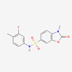 N-(3-fluoro-4-methylphenyl)-3-methyl-2-oxo-1,3-benzoxazole-6-sulfonamide