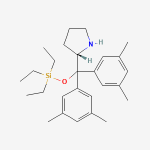 molecular formula C27H41NOSi B12341142 Pyrrolidine, 2-[bis(3,5-dimethylphenyl)[(triethylsilyl)oxy]methyl]-, (2S)- 