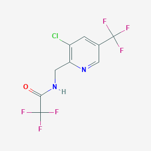 molecular formula C9H5ClF6N2O B12341174 N-((3-chloro-5-(trifluoromethyl)pyridin-2-yl)methyl)-2,2,2-trifluoroacetamide 