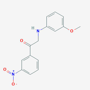 molecular formula C15H14N2O4 B12341180 2-((3-Methoxyphenyl)amino)-1-(3-nitrophenyl)ethanone 