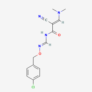 (2E)-N-[(1E)-{[(4-chlorophenyl)methoxy]imino}methyl]-2-cyano-3-(dimethylamino)prop-2-enamide