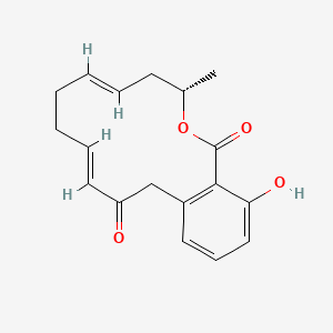 molecular formula C18H20O4 B1234121 (4E,8E,11S)-15-hydroxy-11-methyl-12-oxabicyclo[12.4.0]octadeca-1(14),4,8,15,17-pentaene-3,13-dione 