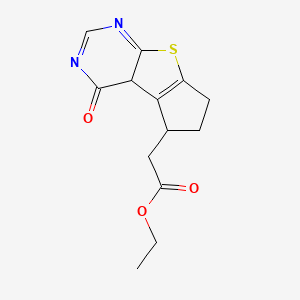 4H-Cyclopenta[4,5]thieno[2,3-d]pyrimidine-5-acetic acid, 1,5,6,7-tetrahydro-4-oxo-, ethyl ester