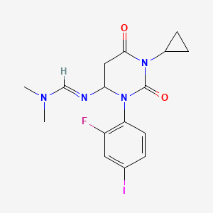 N'-[1-cyclopropyl-3-(2-fluoro-4-iodophenyl)-2,6-dioxo-1,3-diazinan-4-yl]-N,N-dimethylmethanimidamide