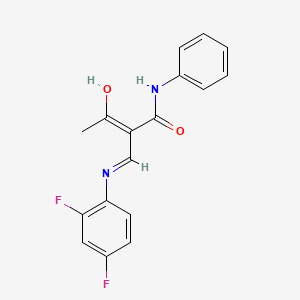 molecular formula C17H14F2N2O2 B12341299 (2Z)-2-{[(2,4-difluorophenyl)amino]methylidene}-3-oxo-N-phenylbutanamide 