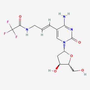 molecular formula C14H17F3N4O5 B12341301 N-[(E)-3-[4-amino-1-[(2R,4S,5R)-4-hydroxy-5-(hydroxymethyl)oxolan-2-yl]-2-oxopyrimidin-5-yl]prop-2-enyl]-2,2,2-trifluoroacetamide 