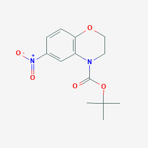 molecular formula C13H16N2O5 B12341308 tert-Butyl 6-nitro-2H-benzo[b][1,4]oxazine-4(3H)-carboxylate 