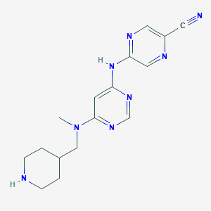 5-((6-(Methyl(piperidin-4-ylmethyl)amino)pyrimidin-4-yl)amino)pyrazine-2-carbonitrile