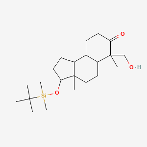 molecular formula C22H40O3Si B12341442 (3S,3aS,6S)-3-(tert-Butyldimethylsilyloxy)-6-(hydroxymethyl)-3a,6-dimethyldecahydro-1H-cyclopenta[a]naphthalen-7(2H)-one 