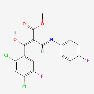 methyl (Z)-3-(2,4-dichloro-5-fluorophenyl)-2-[(4-fluorophenyl)iminomethyl]-3-hydroxyprop-2-enoate