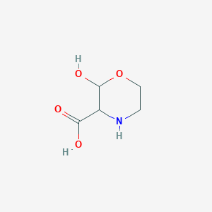 molecular formula C5H9NO4 B12341462 2-Hydroxy-3-morpholinecarboxylic acid CAS No. 1246668-94-9