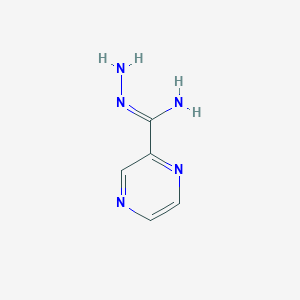 molecular formula C5H7N5 B12341466 Pyrazine-2-carboximidohydrazide 