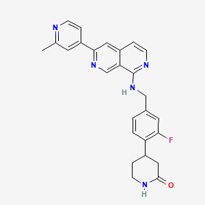 4-[2-Fluoro-4-[[[6-(2-methylpyridin-4-yl)-2,7-naphthyridin-1-yl]amino]methyl]phenyl]piperidin-2-one