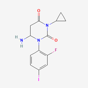 molecular formula C13H13FIN3O2 B12341538 6-Amino-3-cyclopropyl-1-(2-fluoro-4-iodophenyl)-1,3-diazinane-2,4-dione 