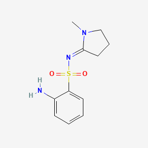 molecular formula C11H15N3O2S B12341546 2-amino-N-[(2E)-1-methylpyrrolidin-2-ylidene]benzenesulfonamide 