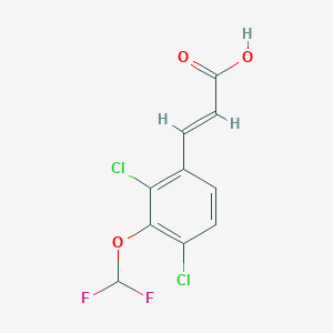 molecular formula C10H6Cl2F2O3 B12341558 (E)-3-[2,4-dichloro-3-(difluoromethoxy)phenyl]prop-2-enoic acid 