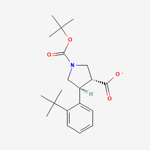 molecular formula C20H28NO4- B12341563 (3R,4S)-4-(2-tert-butylphenyl)-1-[(2-methylpropan-2-yl)oxycarbonyl]pyrrolidine-3-carboxylate 