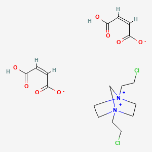 molecular formula C17H24Cl2N2O8 B1234158 1,4-Bis(2-chloroethyl)-1,4-diazoniabicyclo(2.2.1)heptane (Z)-2-butenedioate (1:2) CAS No. 73387-70-9